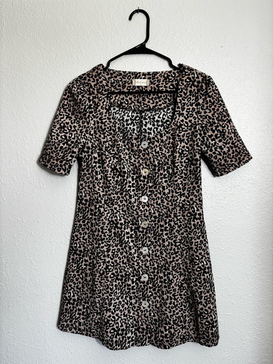Altar'd State Dresses & Skirts - Altar'd State Cream and Black Leopard Print Dress